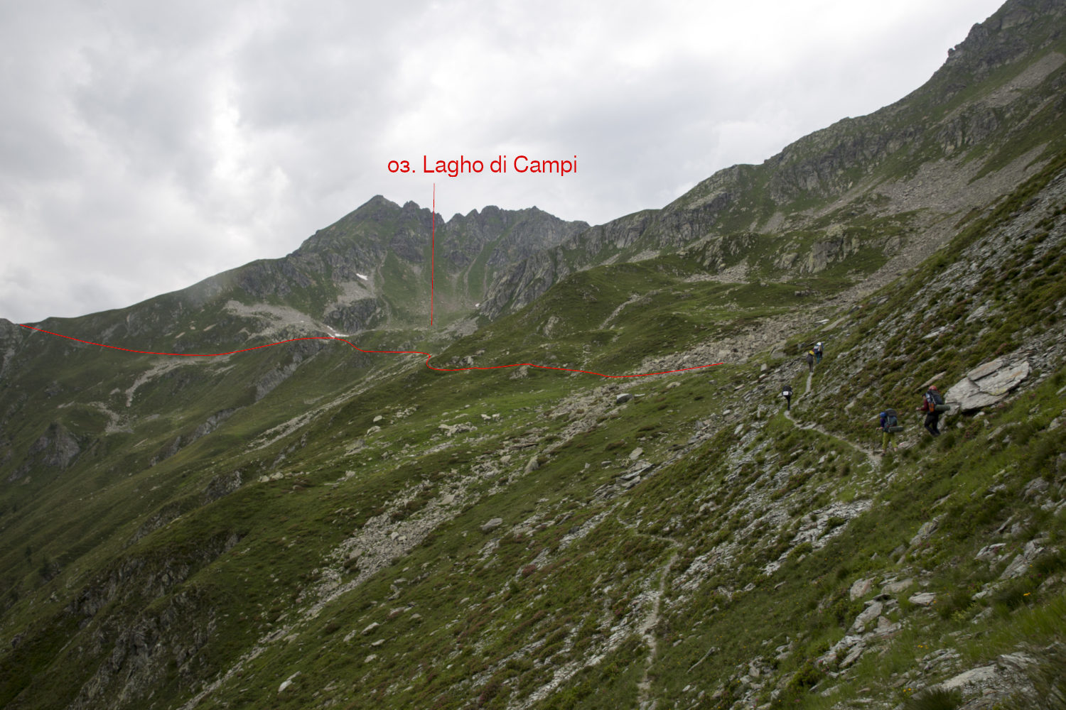 Вид на оз. Laghi di Campo с пер. Passo di Campo
